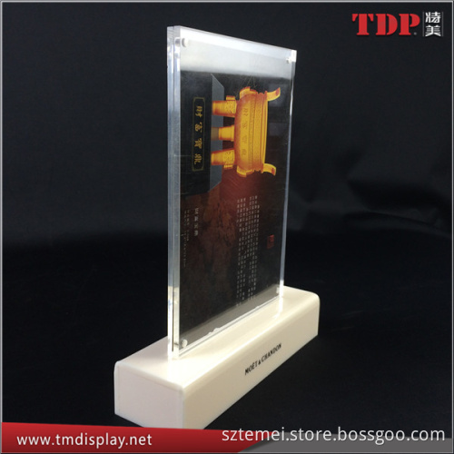 wholesale double side magnetic acrylic men holder with base stand